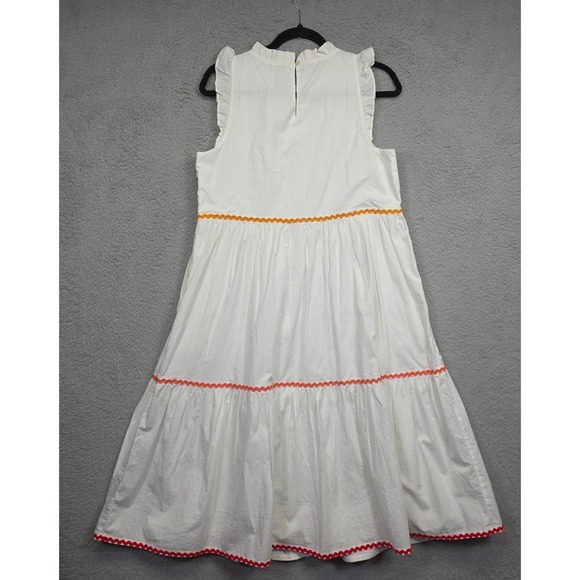 J Crew Dress Womens 6 White Cottagecore Ruffle Tiered Lace Cottagecore Prairie - Picture 3 of 16